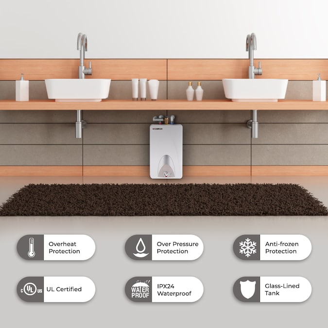 Camplux Mini-Tank 4-Gallons Regular 1-year Warranty 1440-Watt 1 Element Point Of Use Electric Water Heater - Image 2