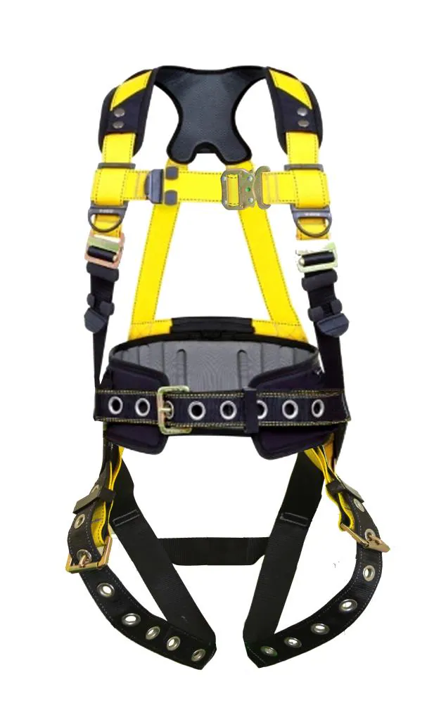 Yellow Safety Harness Waist Pad, X-Large Size, Dual Lanyard Keepers, Assembled in USA