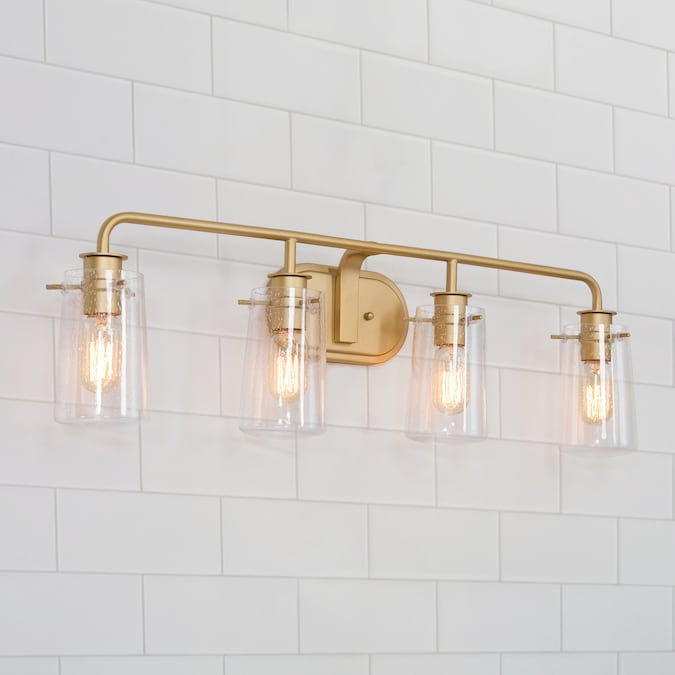 Uolfin 31-in 4-Light Matte Gold LED Modern/Contemporary Vanity Light