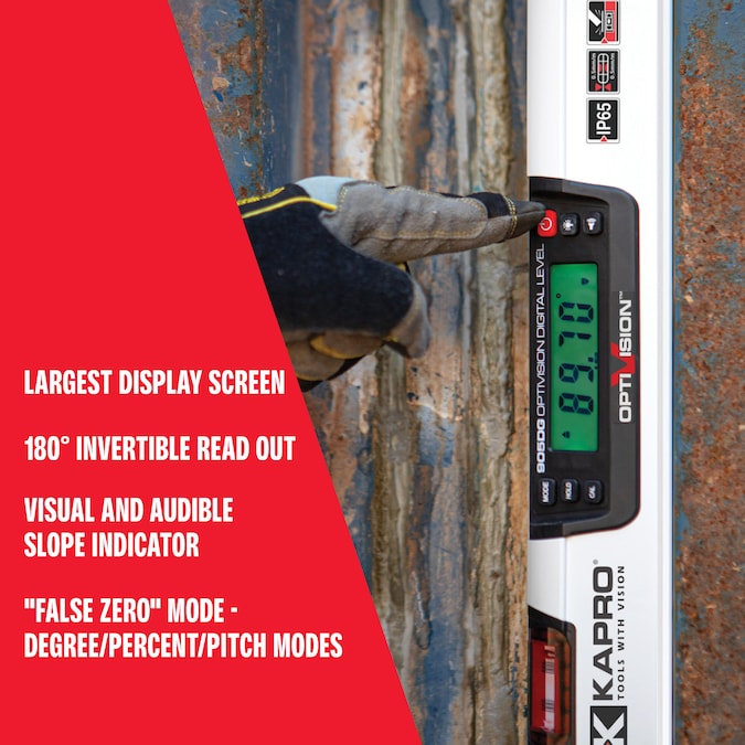 Kapro Digital Condor 72-in Box Beam Level with Case, Aluminum Body, Digital Display, Accuracy 0.05, Multi-Mode Measurement - Image 7