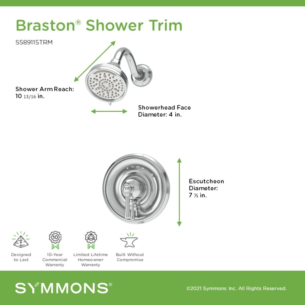 Braston Polished Chrome 1-handle Multi-function 4.07-Inches Round Shower Faucet - Image 2