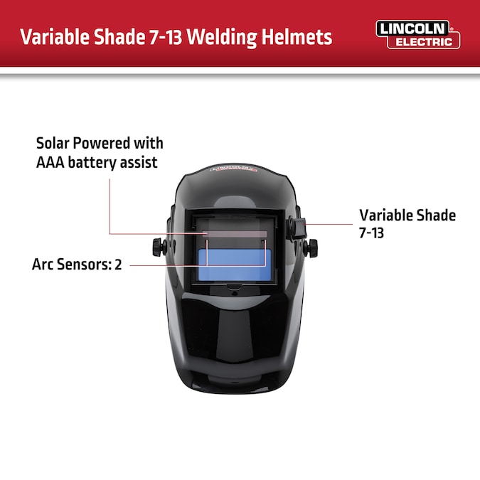 Lincoln Electric Auto Darkening Variable Shade Black Welding Helmet - Image 6