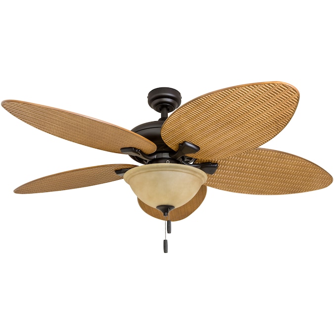 Honeywell Palm valley 52-in Bronze LED Indoor/Outdoor Downrod or Flush Mount Ceiling Fan with Light (5-Blade) - Image 3
