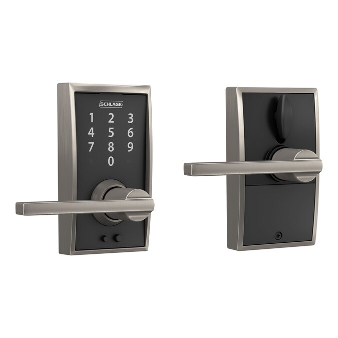 Schlage Touch Century-Latitude Satin Nickel Electronic Handle Touchscreen Keypad