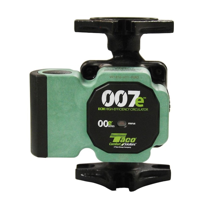Taco  007-E4 Circulator Pump - Green, Hot Water Compatible, Sure Start Technology, Auto Air Purge - Hydronic Baseboard Heater Accessories