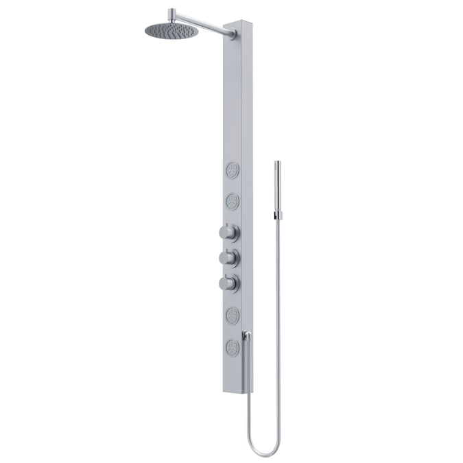 VIGO Sutton Stainless Steel 8-in Waterfall Shower Panel System with 3-way Diverter (Thermostatic Valve Included)