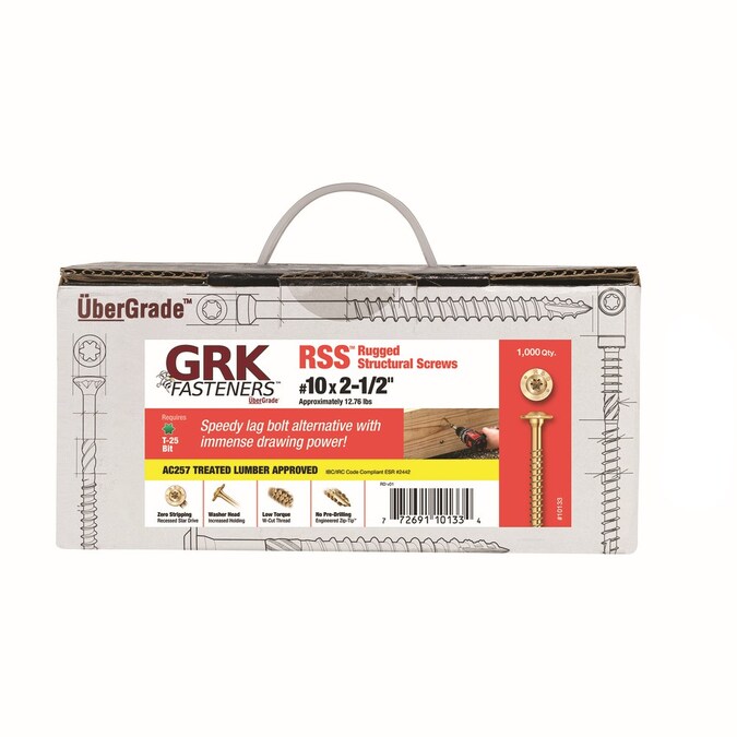 GRK #10 x 2-1/2-in Polymer RSS Exterior Wood Screws (1000-Per Box)