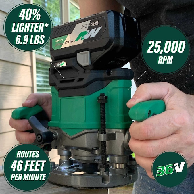 Metabo HPT 1/4-in and 1/2-in 2-HP Variable Brushless Plunge Cordless Router (Bare Tool) - Image 2