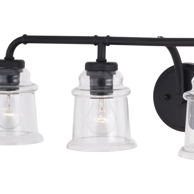 Cascadia Toledo 30.5-in 4-Light Matte Black Industrial Vanity Light - Image 3