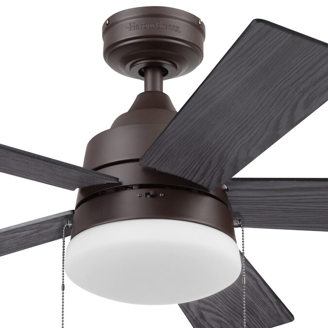 Harbor Breeze Kennerly 44-in Bronze with Gray Wash/Cocoa Blades LED Indoor/Outdoor Ceiling Fan with Light (5-Blade) - Image 12
