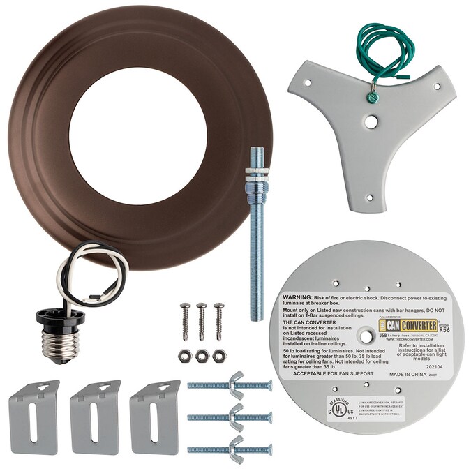 The Can Converter 7-in Incandescent Remodel or New Construction Oil Rubbed Bronze Non-ic Open Recessed Light Kit - Image 4