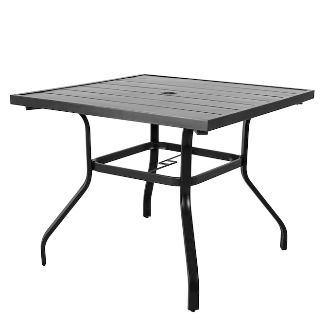 Nuu Garden Square Outdoor Dining Table 37.01-in W x 37.01-in L with Umbrella Hole