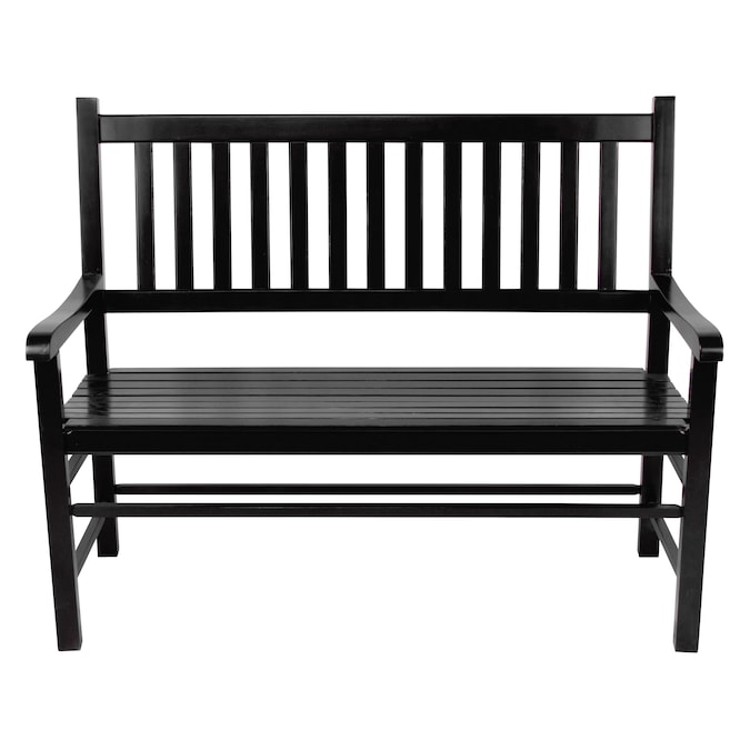 Shine Company 48-in W x 38.75-in H Black Garden Bench