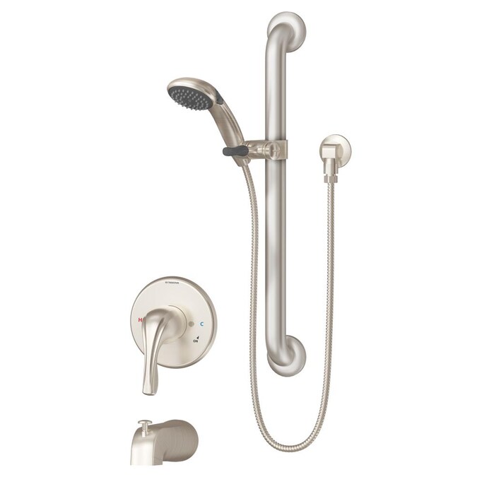 Symmons Origins Satin Nickel 1-handle Single Function Round Bathtub and Shower Faucet (Valve Not Included)