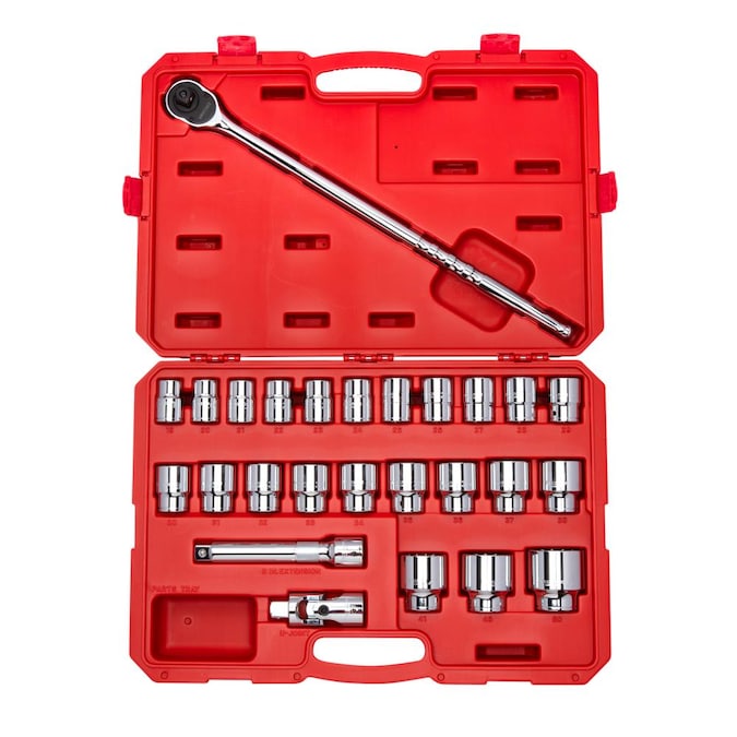 TEKTON 3/4-in Drive Metric Shallow Socket Set (27-Pieces)