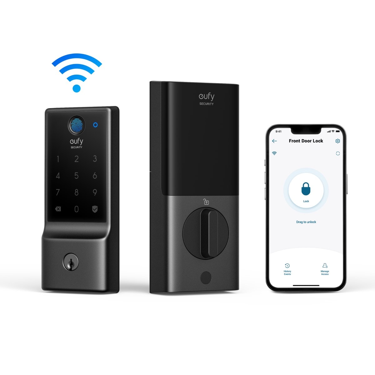 C220 Smart Lock Black Smart Lock Electronic Deadbolt with Wifi Fingerprint Keypad