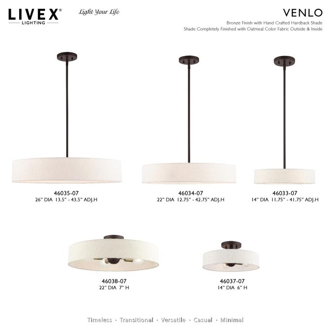 Livex Lighting Venlo 4-Light Matte Bronze Semi mount light - Image 2