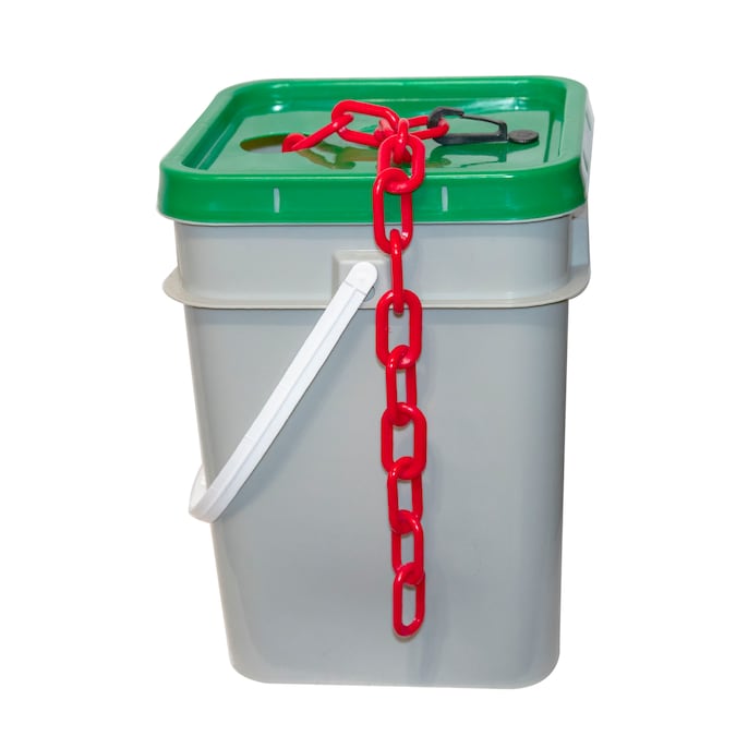 Mr. Chain 2 In. (54Mm) X 120 Ft. Red Heavy Duty Plastic Barrier Chain In A Pail