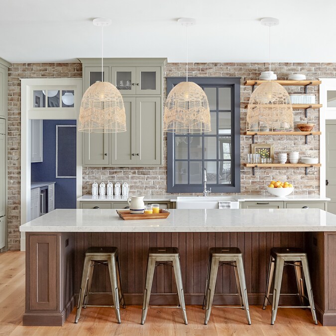 JONATHAN Y Sofia 17.5" Woven Rattan Chevron Farmhouse Coastal Brown Bohemian/Global Lantern LED Medium Hanging Swag Light - Image 9