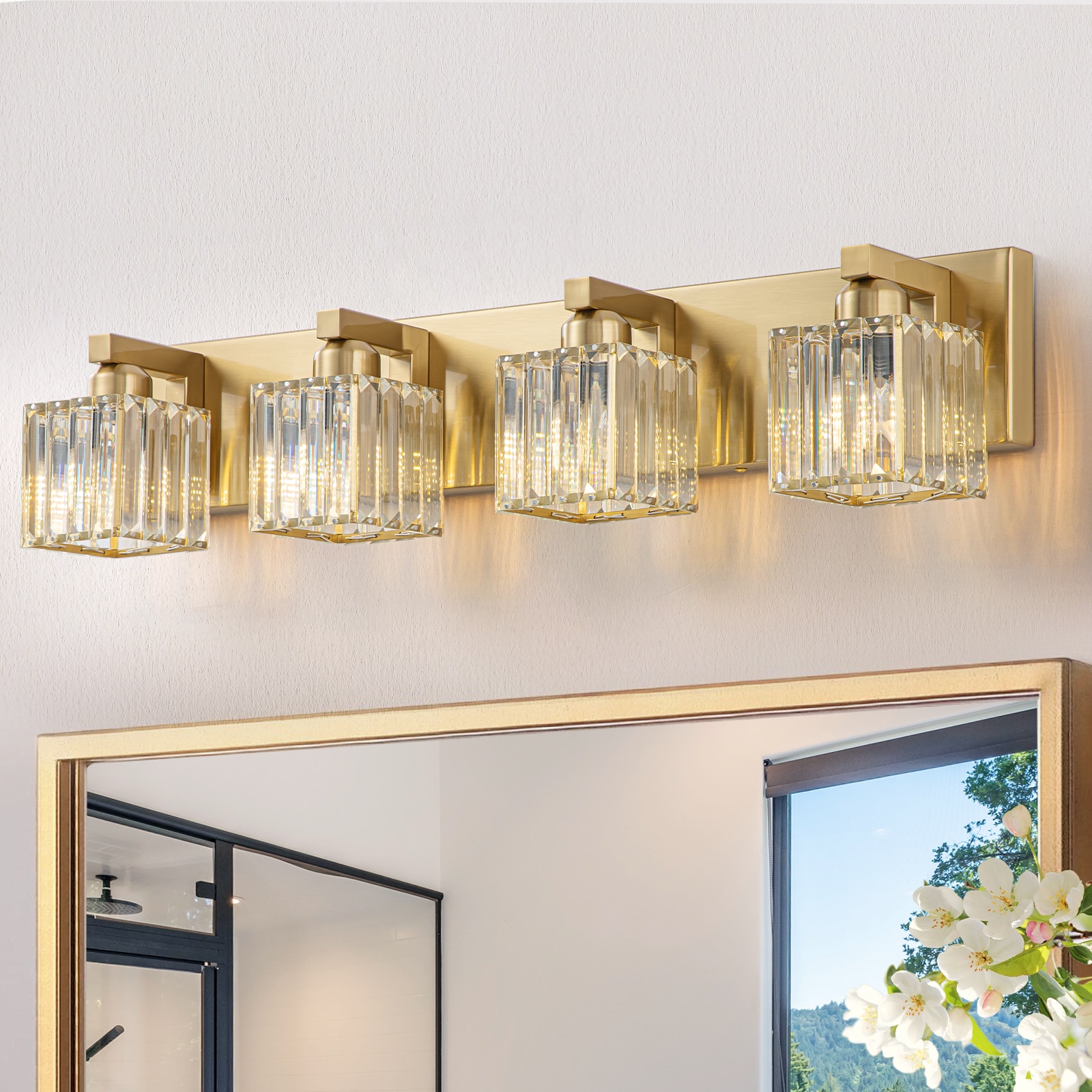 27.6-in 4 -Light Gold Modern/contemporary Vanity light