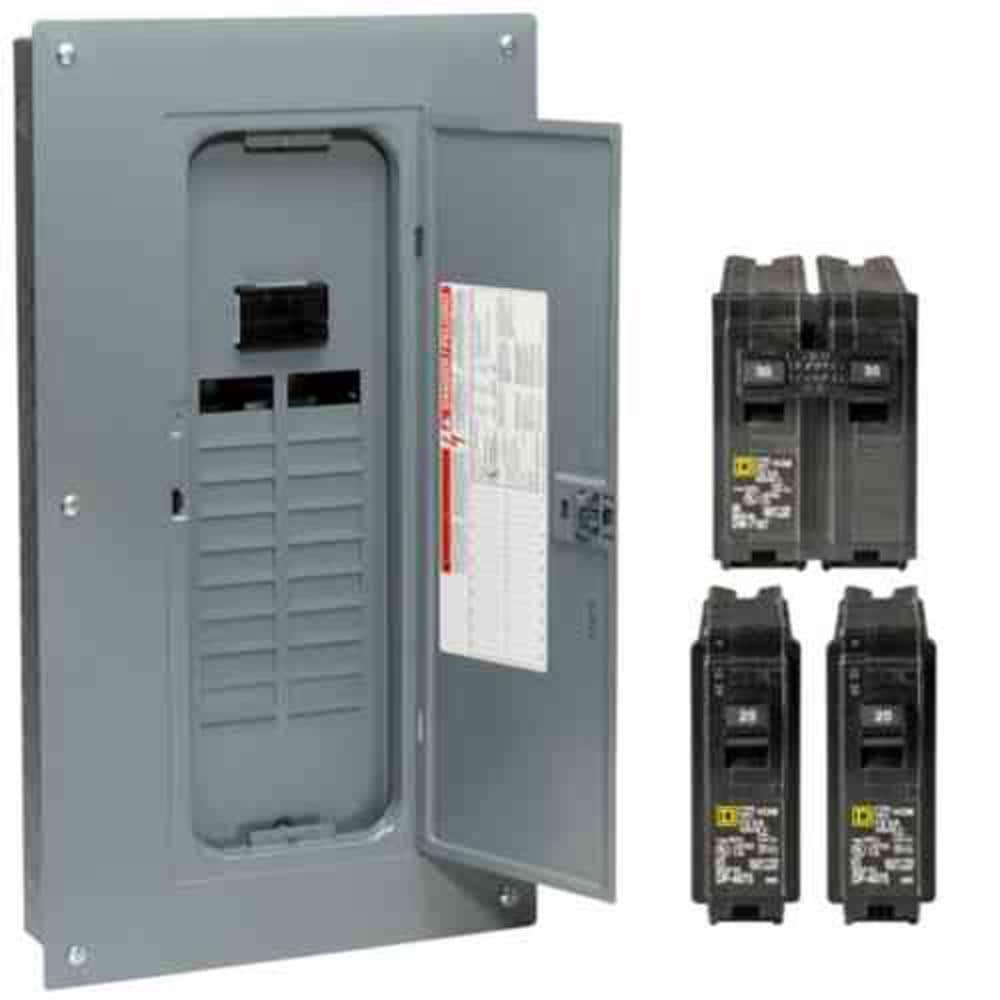 Homeline 100 -Amp 20 -Spaces 40 -Circuit Indoor Main breaker Plug-On Neutral Load Center (Value Pack)