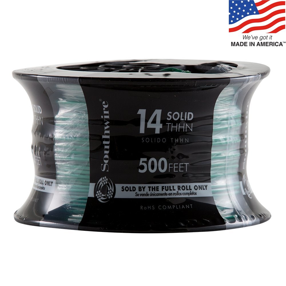 500-ft 14 -AWG Green Solid Copper THHN wire ( By-the-roll )