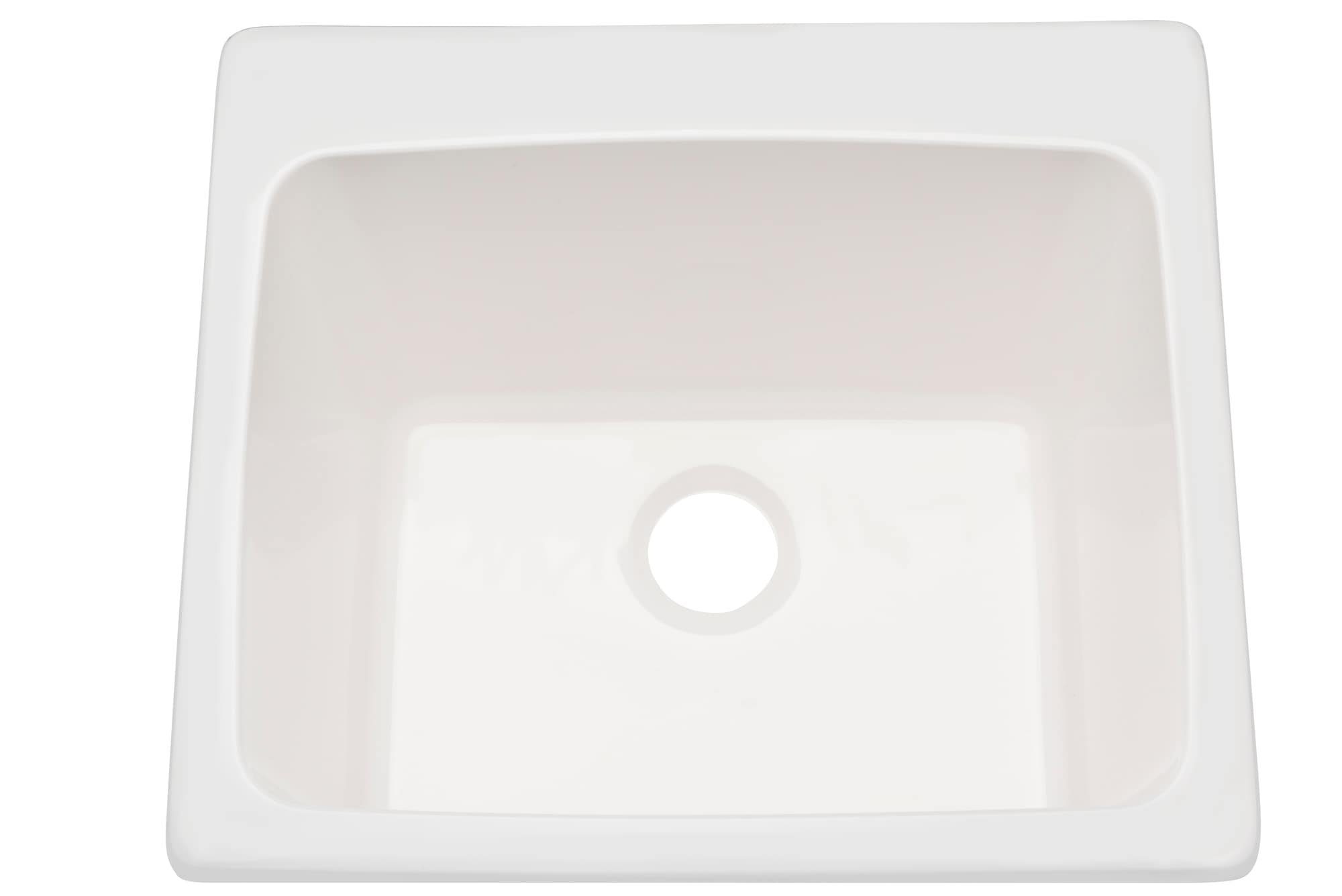 22-in x 25-in 1 -Basin White Undermount Laundry sink