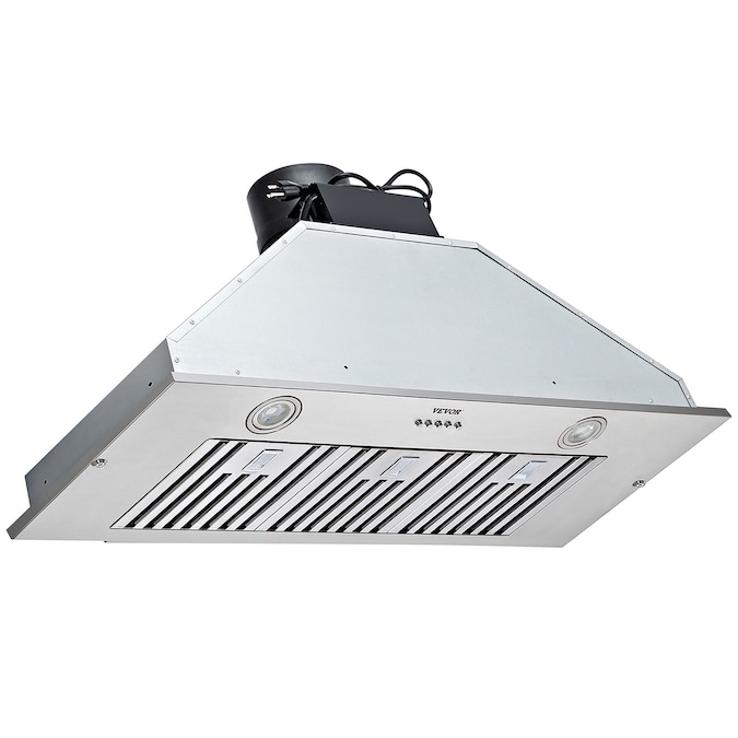 VEVOR Insert Range Hood 3-Speed 36-in 800-CFM Ducted 201 Stainless Steel Under Cabinet Range Hoods Undercabinet Mount with Charcoal Filter