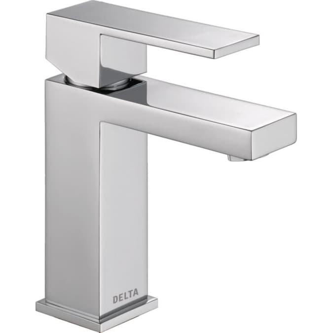 Delta Modern Chrome Single Hole 1-Handle Bathroom Sink Faucet with Drain