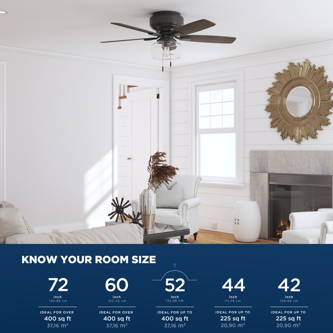 Harbor Breeze Kindleton 52-in Matte Black with Cocoa/Mocha Blades LED Indoor Flush Mount Ceiling Fan with Light (5-Blade) - Image 8