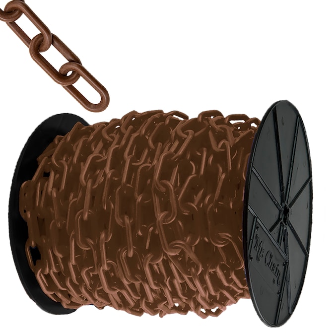 Mr. Chain 1 in (#4, 25Mm) X 250 Ft Brown Plastic Barrier Chain On A Reel