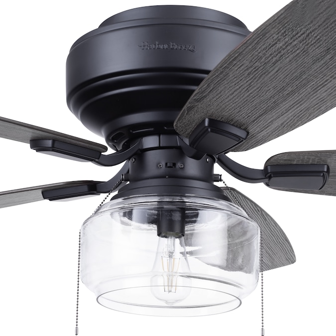 Harbor Breeze Kindleton 52-in Matte Black with Cocoa/Mocha Blades LED Indoor Flush Mount Ceiling Fan with Light (5-Blade) - Image 13