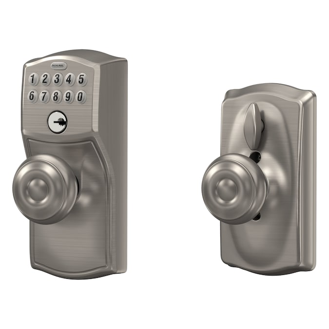 Schlage Customizable Keying Camelot-Georgian Satin Nickel Electronic Knob with Keypad - Image 10