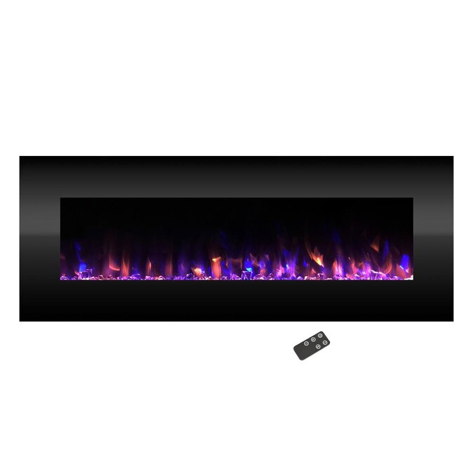 Hastings Home 54-in W Black LED Wall-mount Electric Fireplace with Remote Control Included - Image 7