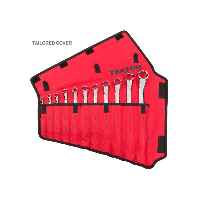 TEKTON 11-Piece Set Metric Offset Combination Wrench Includes Soft Case - Image 9