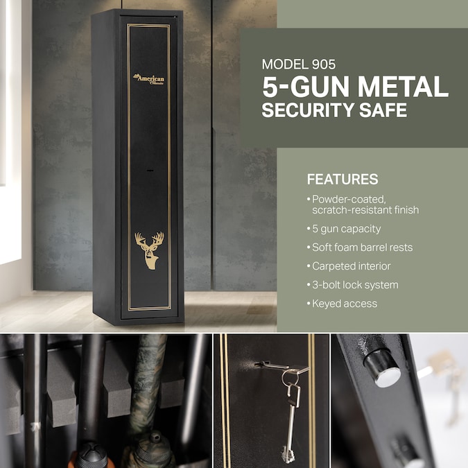 American Furniture Classics Gun security collection 5-Gun Keyed Gun Safe - Image 11