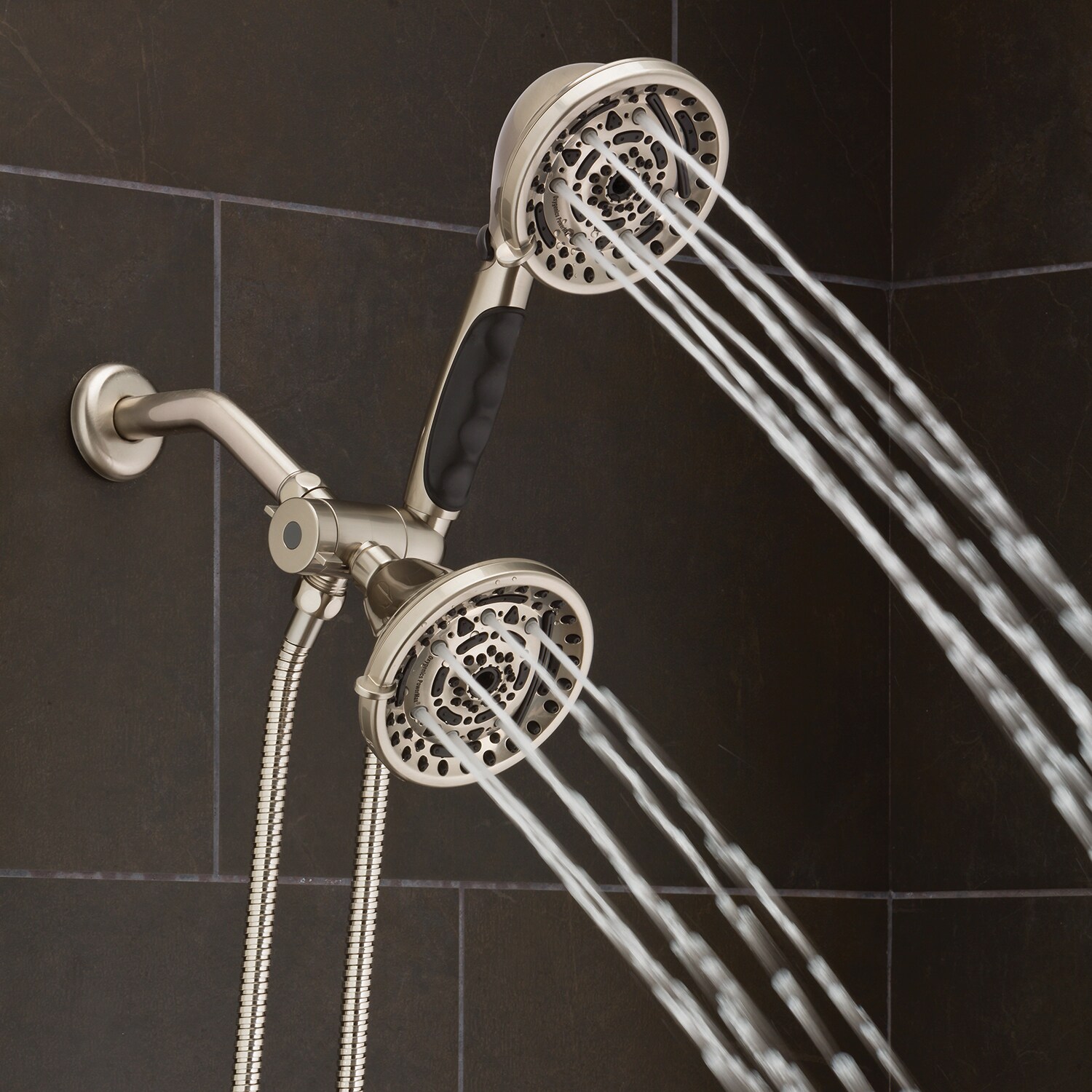 PowerMax 99.0 -Spray Brushed Nickel 4.5-in Round Dual/Combo High Pressure Shower Head 1.8 GPM - Image 11