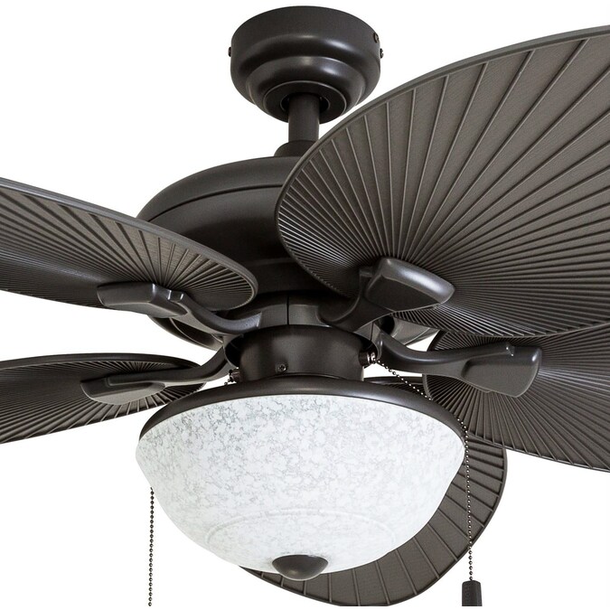 Honeywell Inland Breeze 52-in Bronze with Bronze Palm Leaf/Bronze Wicker Blades LED Indoor/Outdoor Downrod or Flush Mount Ceiling Fan with Light (5-Blade) - Image 8