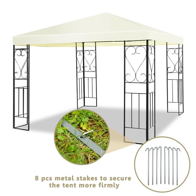 Costway 10-ft x 10-ft Square Beige Party Canopy - Image 4