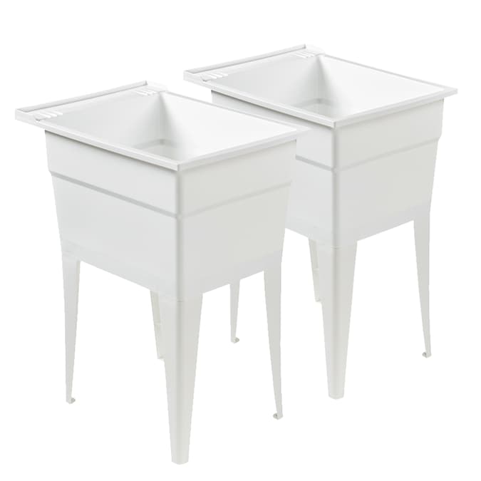 RuggedTub 18-in x 24.5-in 1-Basin White Freestanding Utility Tub