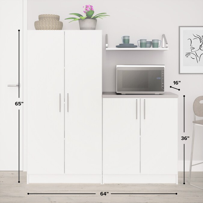 Prepac Elite 64-in W x 65-in H Wood Composite White Freestanding Utility Storage Cabinet - Image 5