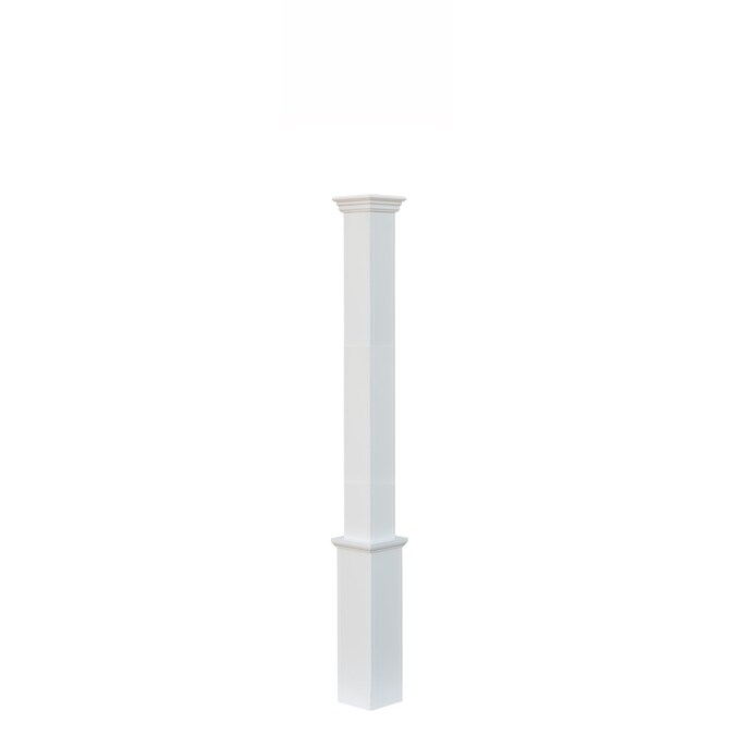 YardCraft Royal Crowne 76-in White Traditional Pole - Made with Cellular PVC-Vinyl