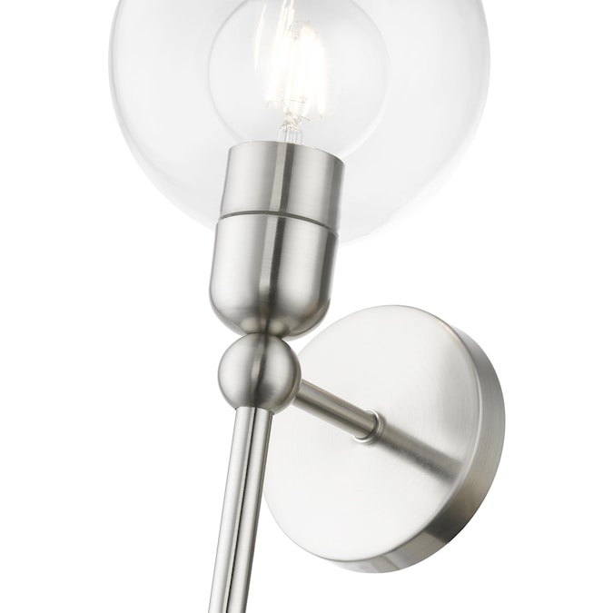 Livex Lighting Downtown 6.5-in W 1-Light Brushed Nickel Industrial Incandescent Wall Sconce - Image 8