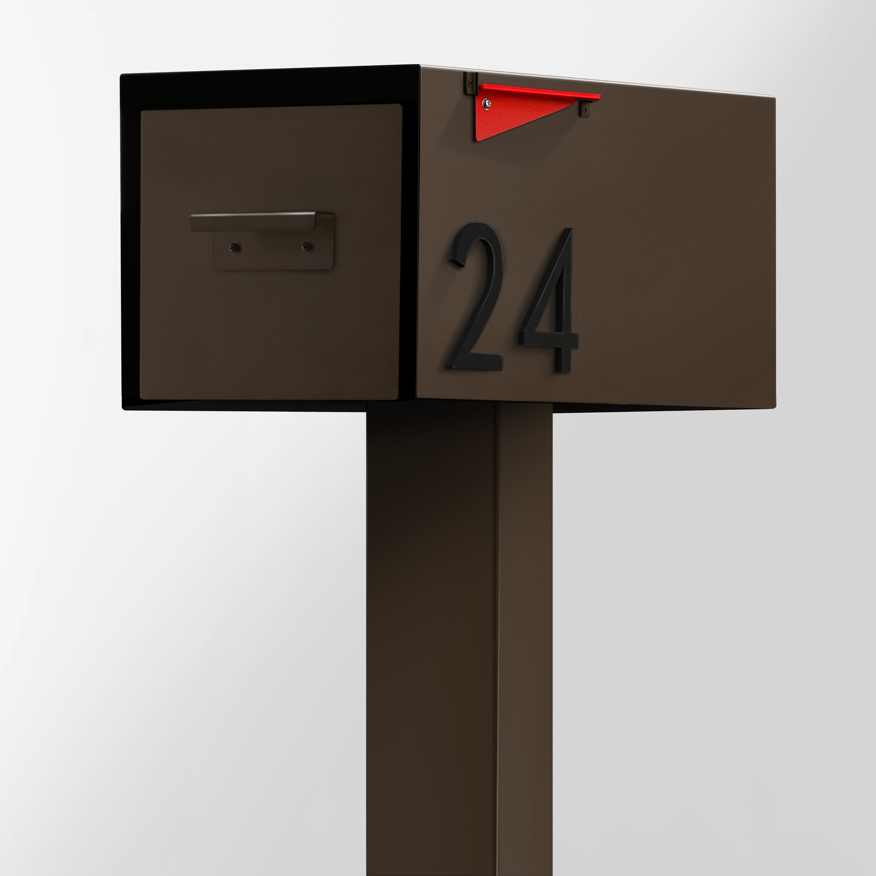 Post-Mounted Mailboxes 4 x 4 Brown Steel - Image 3