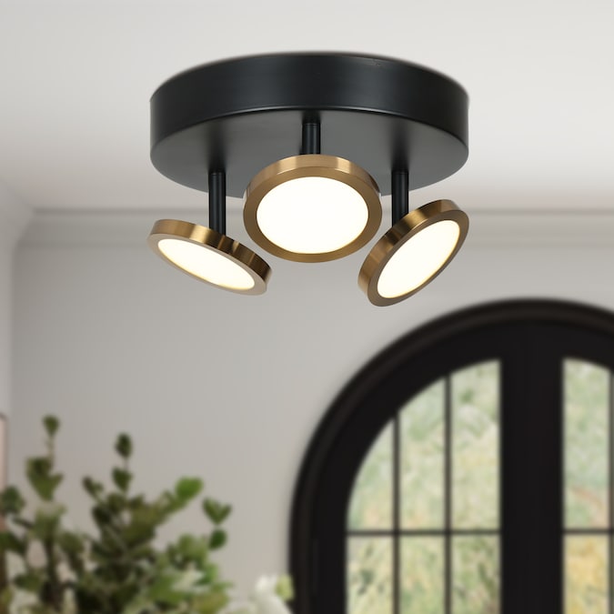 ZEVNI Duran 3-Light Matte Black LED Semi mount light