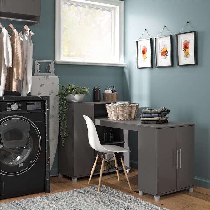 Ameriwood Home Camberly 59.61-in W x 38.25-in H x 35.43-in D Freestanding Composite Wood Garage Cabinet in Gray - Image 7