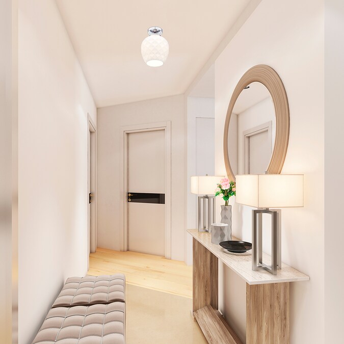 Designers Fountain Dita 1-Light 9-in Polished Nickel Led Semi mount light