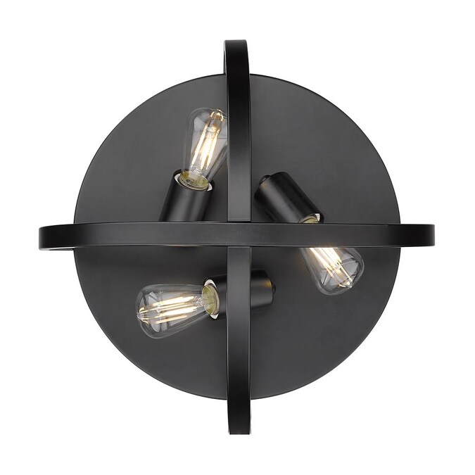Golden Lighting Colson 3-Light Matte Black Flush Mount Light - Image 3