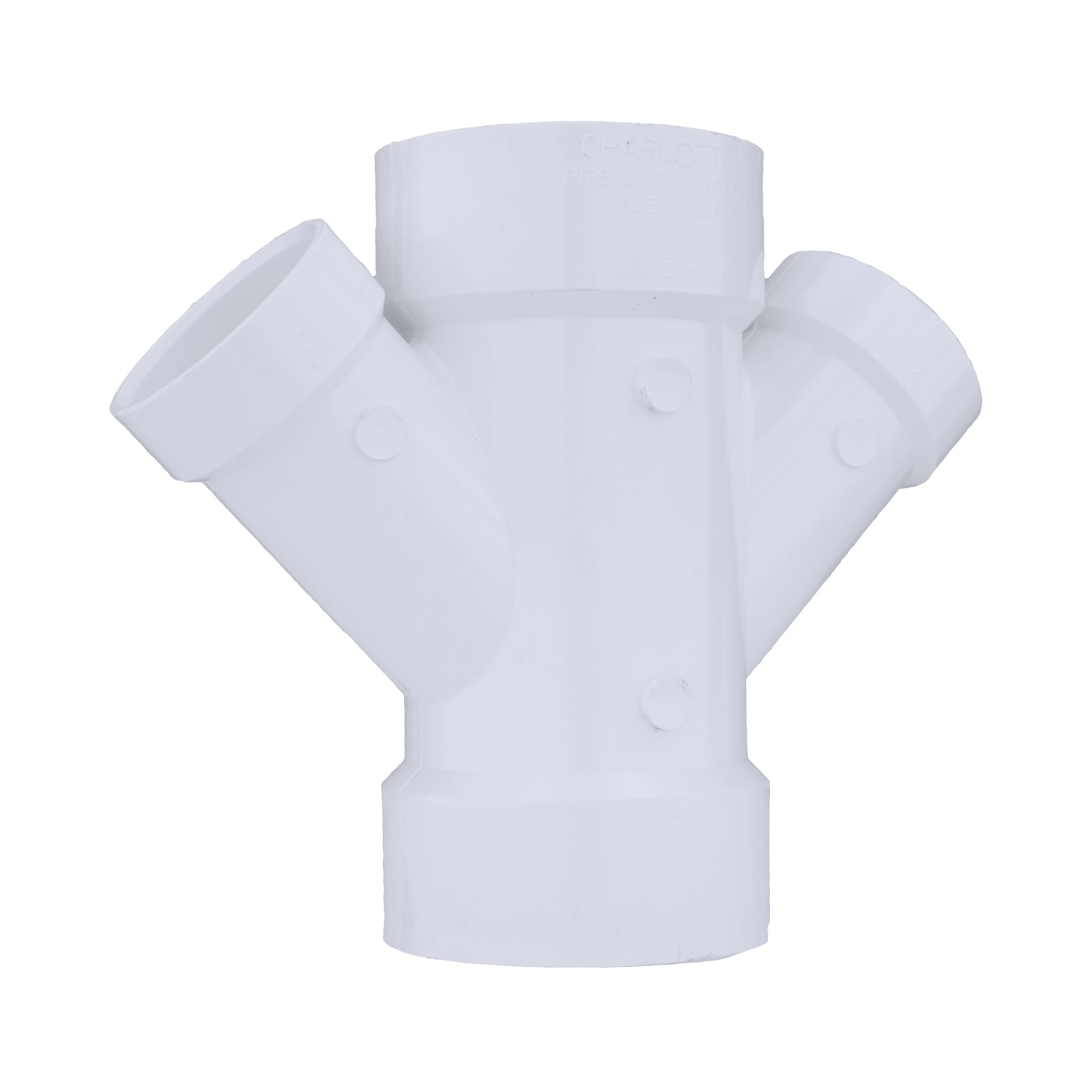 6-in x 6-in x 4-in x 4-in PVC DWV Reducing Double Wye