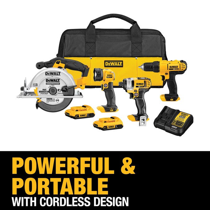 DEWALT 4-Tool 20-Volt Max Power Tool Combo Kit with Soft Case (2-Batteries and charger Included) - Image 4